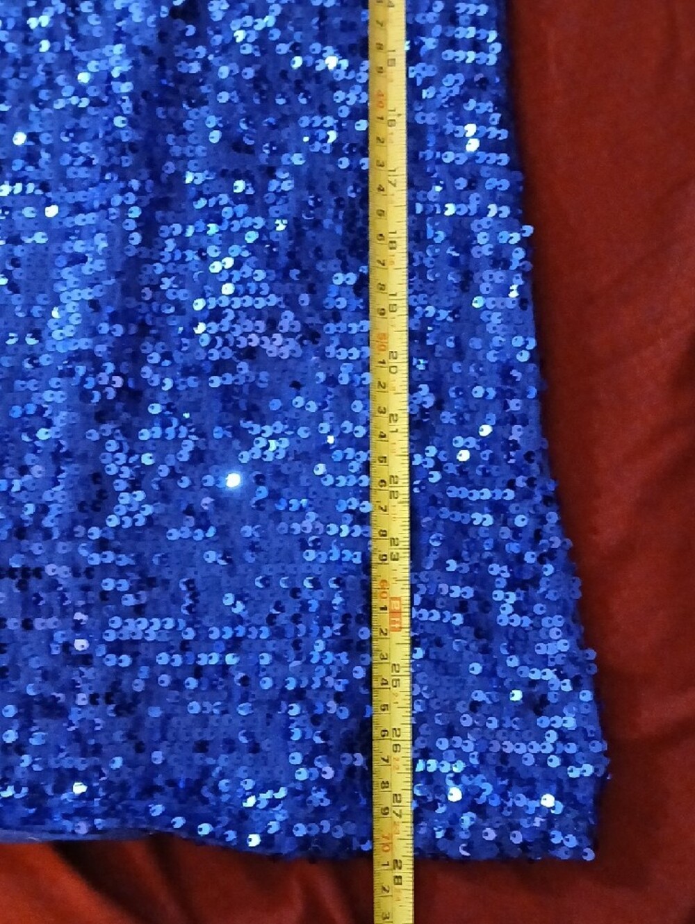 Active Basic Royal Blue Sequin Ruffled Tank Top - Picture 8 of 9